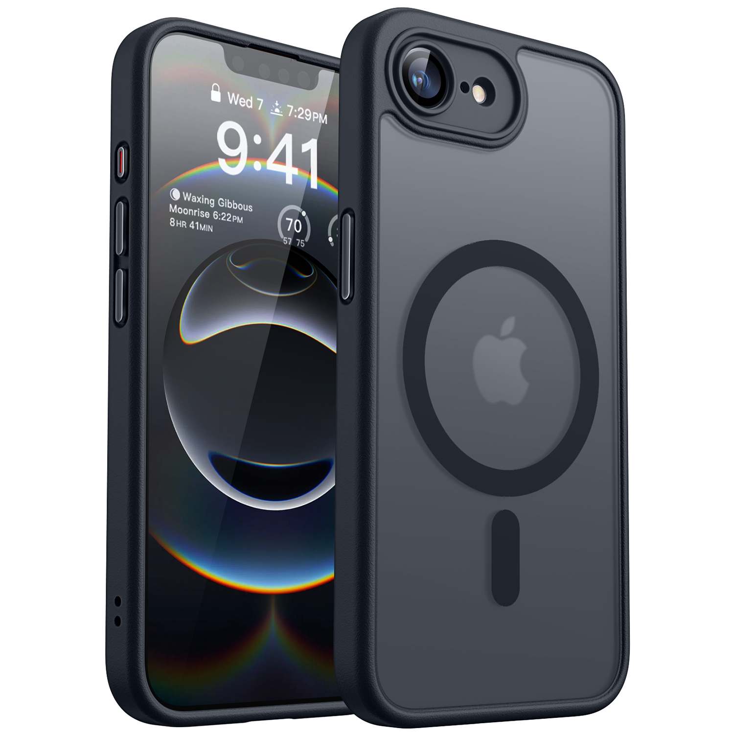 CANSHN Magnetic for iPhone 16e Case Clear, Upgraded [Full Camera Protection] [Compatible with Magsafe] Non-Yellowing Protective Shockproof Bumper - Black