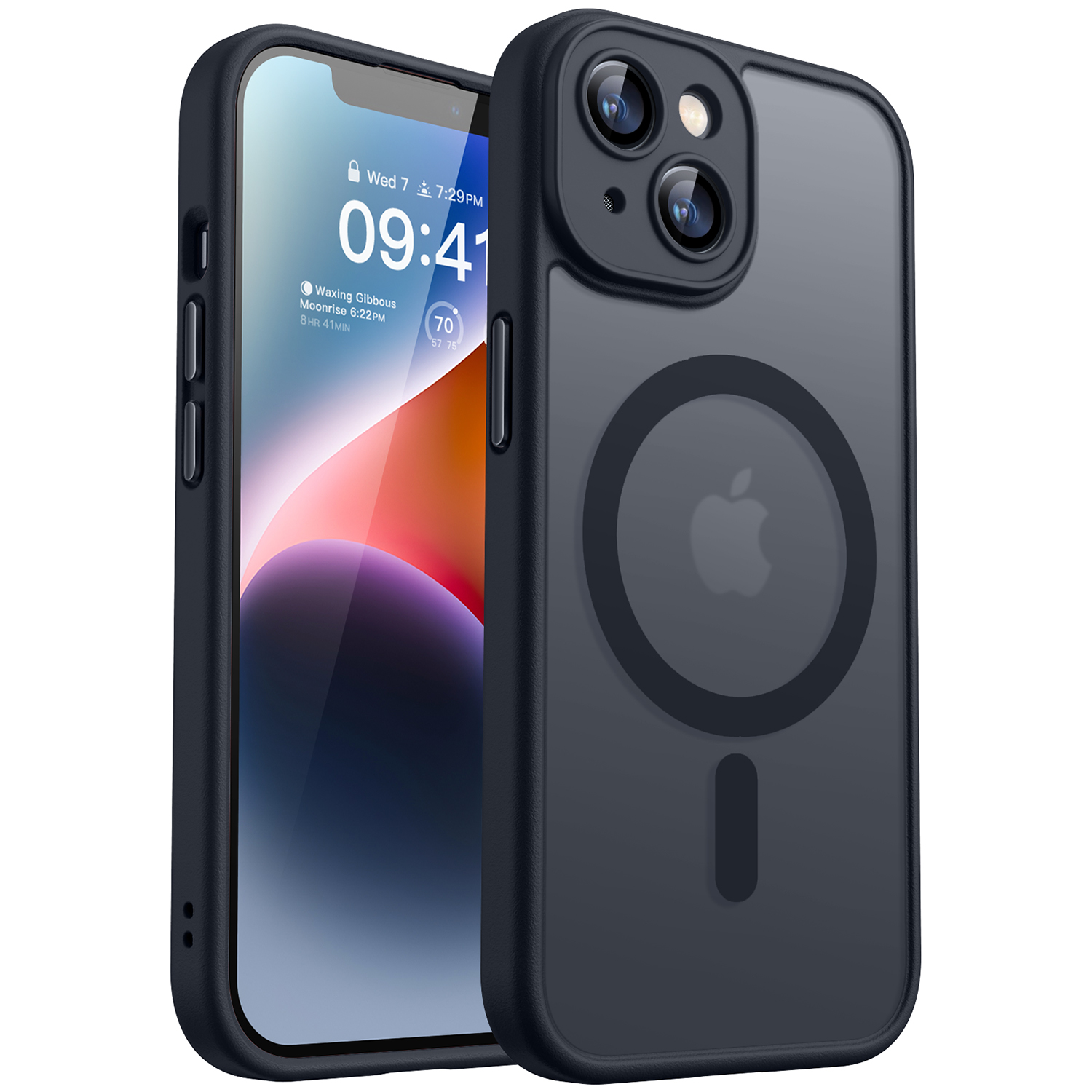 CANSHN Magnetic for iPhone 14 Plus Case, Upgraded [Full Camera Protection] [Compatible with Magsafe] [Translucent Matte] Shockproof Protective Phone Case for iPhone 14 Plus 6.7 Inch - Black