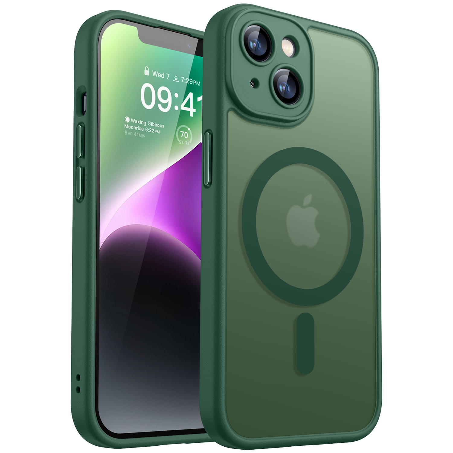 CANSHN Magnetic for iPhone 14 Case, Upgraded [Full Camera Protection] [Compatible with Magsafe] [Translucent Matte] Shockproof Protective Phone Case for iPhone 14 6.1 Inch - Deep Purple