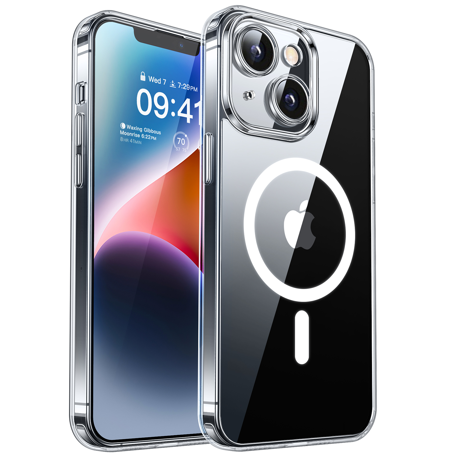 CANSHN Magnetic for iPhone 14 Plus Case, Upgraded [Full Camera Protection] [Compatible with Magsafe] [Translucent Matte] Shockproof Protective Phone Case for iPhone 14 Plus 6.7 Inch - Clear