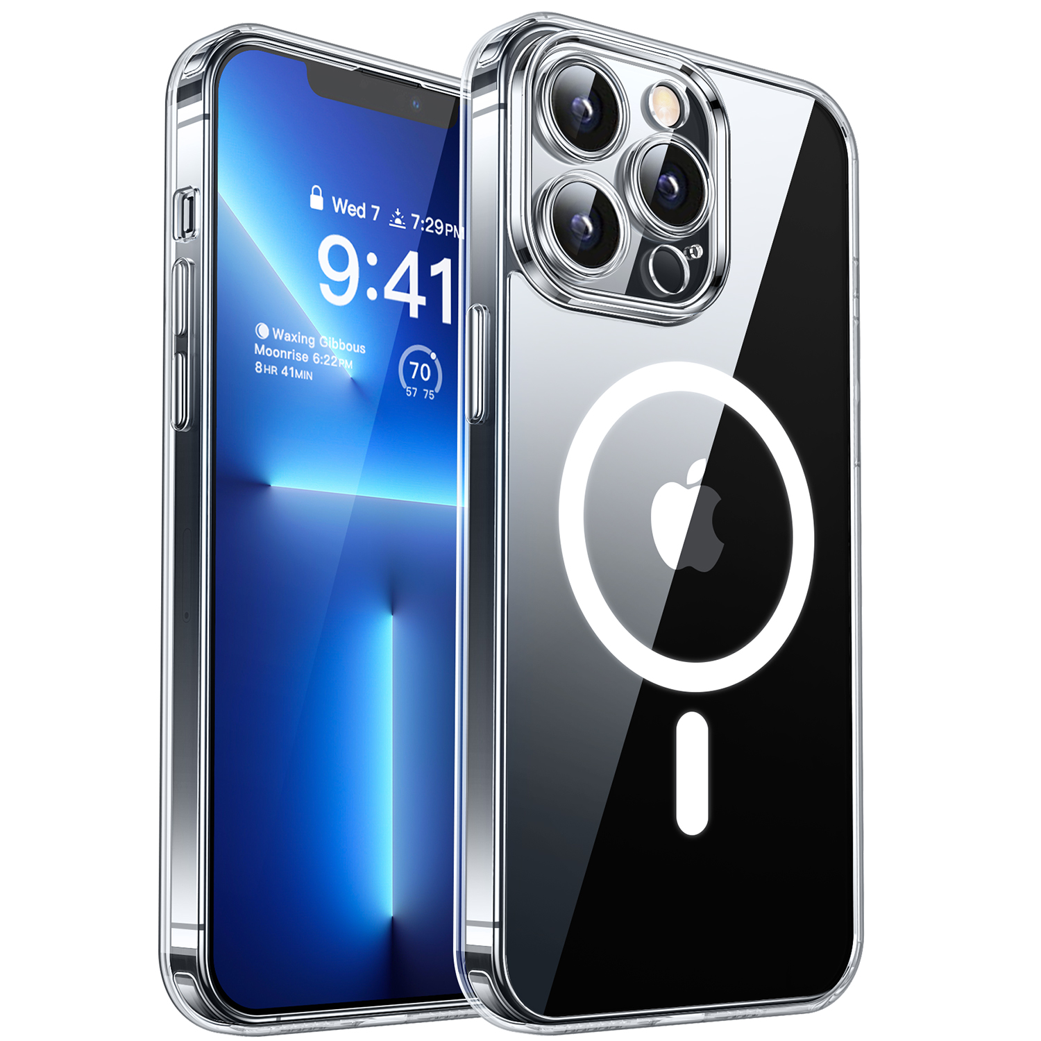 CANSHN Magnetic Compatible with iPhone 13 Pro Max Case, Upgraded [Full Camera Protection] [Compatible with Magsafe] [Translucent Matte] Shockproof Protective Phone Case Cover 6.7 Inch - Clear